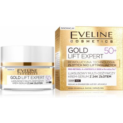 Eveline Cosmetics Gold Lift Expert luxusní multi-výživný krém -sérum 50+ 50 ml – Hledejceny.cz