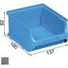 Úložný box Allit Plastové boxy na drobný materiál 137x160x82 mm šedé