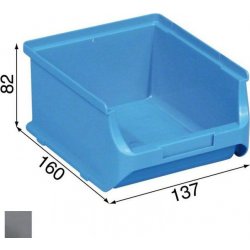 Allit Plastové boxy na drobný materiál 137x160x82 mm šedé