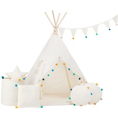 Elis Design set teepee stan barevné bambulky standard