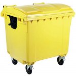 Manutan Expert Plastová venkovní popelnice 1 100 l, žlutá – Zboží Mobilmania