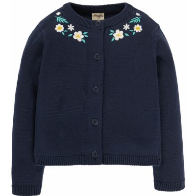 Frugi dětský propínací kardigan Vyšité kytičky – Zboží Dáma
