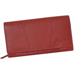 Praktická červená kožená peněženka s mincovníkem na zip Mercucio