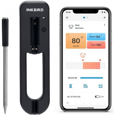 Bezdrátový teploměr 30m Bluetooth Inkbird BG-BT1W, sonda do masa – Zbozi.Blesk.cz