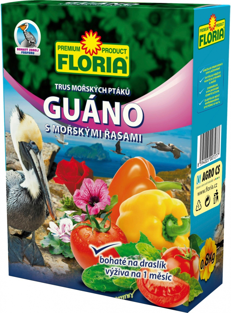 Agro Floria GUÁNO s mořskými řasami 0,8 kg