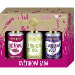 Purity Vision Květinová růžová voda s regeneračním účinkem 100 ml + jemná čisticí voda s heřmánkem 100 ml + zklidňující levandulová voda 100 ml dárková sada – Sleviste.cz