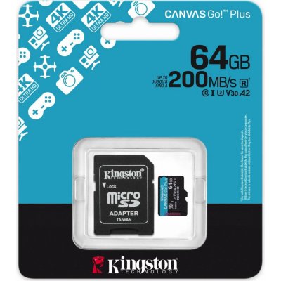 Kingston Canvas Go Plus A2 Micro SDXC 64GB SDCG4/64GB – Zboží Živě