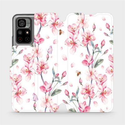 Pouzdro Mobiwear Flip Xiaomi Redmi Note 11S 5G / Xiaomi POCO M4 Pro 5G - M124S Růžové květy