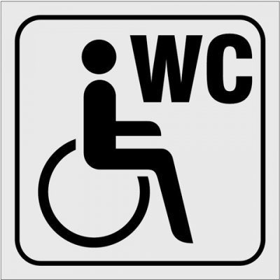 Značka WC pro invalidy, samolepicí fólie, 10 × 10 cm – Zboží Mobilmania