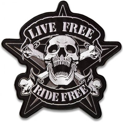 Moto nášivka Live Free Ride Free XXL na záda – Zboží Mobilmania