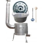 Perfect Home kotlík na guláš železo 30 l 0,75 mm kotlina nerez TOPLUX průměr 45 cm poklice nerez 48 cm INOX naběračka 350 ml a vařečka 50 cm TOPLUX – Zboží Dáma