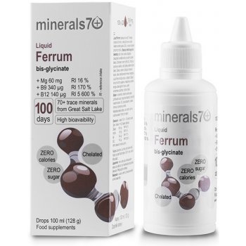Minerals70 Liquid Ferrum koncentrát s vysokým obsahem železa 50 ml od 212  Kč - Heureka.cz