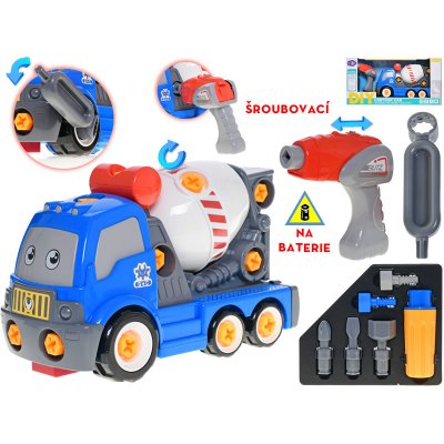 Mikro trading Auto stavební míchačka šroubovací s vrtačkou a doplňky 28 cm – Zboží Dáma