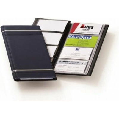 VISIFIX Vizitkář přenosný na 96 vizitek s proužky tmavomodrý – Zboží Živě