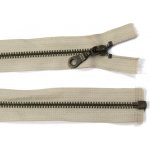 Kovový zip no.5 rozepínací 85cm (staromosazné zoubky) - více barev b: 05 světle béžová – Zboží Dáma