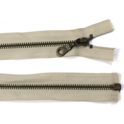 Kovový zip no.5 rozepínací 85cm (staromosazné zoubky) - více barev b: 05 světle béžová – Zboží Dáma