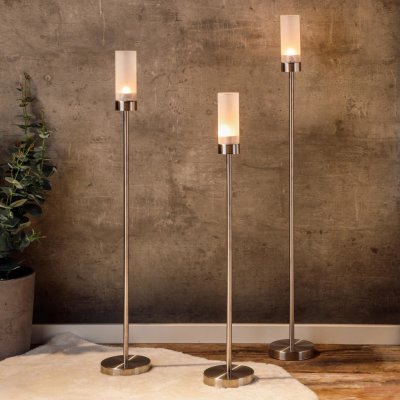 Haushalt international Vysoké kovové svícny se sklem sada 3 ks – Zbozi.Blesk.cz