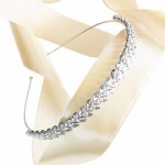 Stříbrná svatební čelenka se zirkonovými lístky – Sleviste.cz