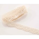 Bavlněná paličkovaná krajka - s hadovkou - světle béžová - šířka 1,7 cm – Zboží Dáma