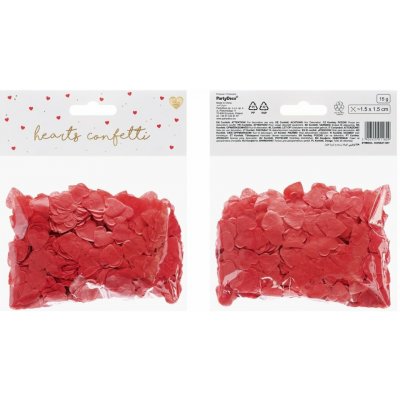 PartyDeco Konfety srdíčka červená 1,6 x 1,6 cm 15g – Sleviste.cz
