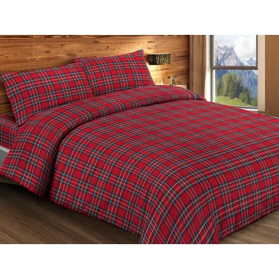 Gipetex Natural Dream Povlečení hladká bavlna Kilt Red 140x220 70x90 – Hledejceny.cz