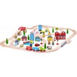 Hop Bigjigs Rail Dřevěná vláčkodráha město a vesnice 101 dílů – Zboží Dáma