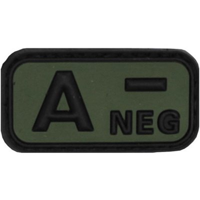 Nášivka gumová 3D: Krevní skupina A NEG [50x25] olivová – Hledejceny.cz