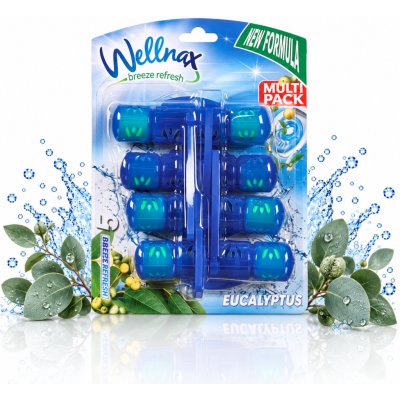 Wellnax WC závěska 4 x 50 g barvící - Eucaliptus – Zboží Mobilmania