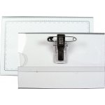 Jmenovka klips + špendlík 57x90mm čirá – Zboží Dáma