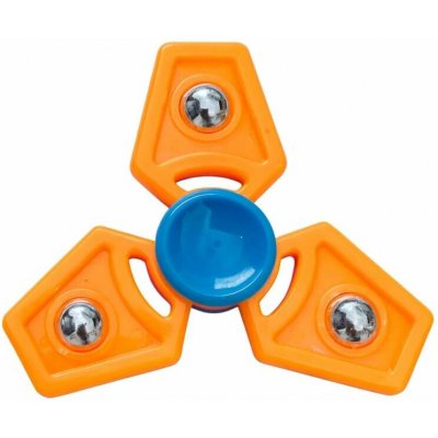 Fidget Spinner trojramenný antistresový spinner s kovovými závažími oranžovo modrý – Zboží Dáma