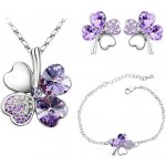 Sisi Jewelry souprava náhrdelníku náušnic a náramku Čtyřlístek SET2045-NTSET9554/6 Světle fialová – Zboží Mobilmania