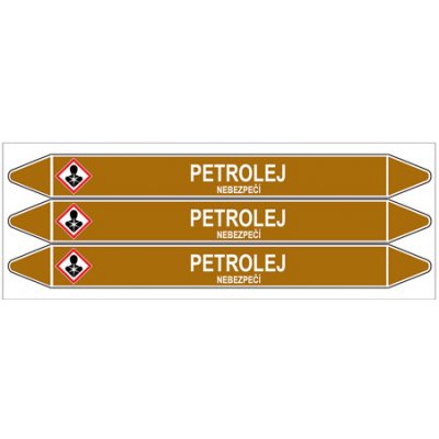 Značení potrubí, petrolej,3 ks, 355 × 37 mm PZ 008161