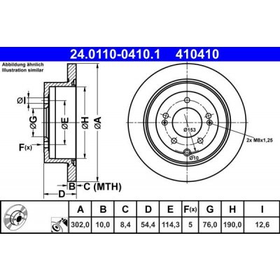 Brzdový kotouč ATE 24.0110-0410 (AT 410410) | Zboží Auto