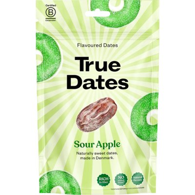 TRUE DATES Datle s příchutí kyselé jablko 100 g – Zboží Dáma