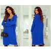 Dámský svetr a pulovr Fashionweek Luxusní pletený kabát cardigan s kapsami JK-BERTA Modrá