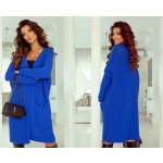 Fashionweek Luxusní pletený kabát cardigan s kapsami JK-BERTA Modrá – Zboží Mobilmania