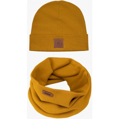 Doke Dětský set bavlněná čepice a nákrčník organic ed brown – Zboží Dáma