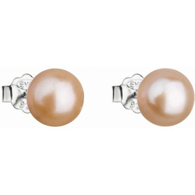 Pavona stříbrné náušnice pecky s starorůžovou říční perlou 21042.3