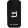 Pouzdro a kryt na mobilní telefon Apple Karl Lagerfeld Liquid Silicone Choupette Head - ochranný kryt s MagSafe pro iPhone 16, černý KLHMP16SSCHPPLK