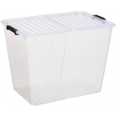 Siguro Fold Box se skládacím víkem 65 l, 56,7 x 39,6 x 41,7 cm, transparentní – Zboží Dáma