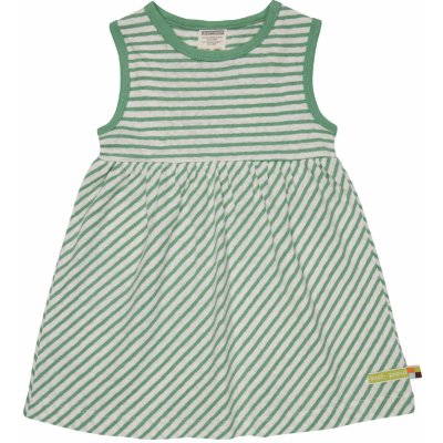 Dívčí šaty bez rukávů s přímesí lnu Zelená loud proud – Sleviste.cz