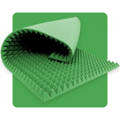 Akustický panel pěna Pyramida 200×100 cm 5 cm tmavozelený – Hledejceny.cz