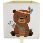 Dream Creations Látkový box medvěd indián 33 x 33 x 37 cm – Zboží Dáma