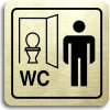 Piktogram Accept Piktogram "WC muži kabinka" (80 × 80 mm) (zlatá tabulka - černý tisk)