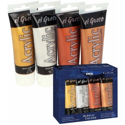 El greco sada metalických akrylových barev 4 ks 75 ml – Hledejceny.cz