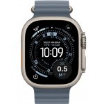 Apple Watch Ultra 3 (2025) 49mm Přírodní titan s ocelově modrým oceánským řemínkem MEWH4QC/A – Zboží Živě
