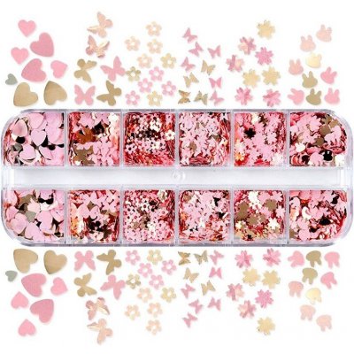 Dekorace do pryskyřice růžovo zlatý mix – Zboží Dáma