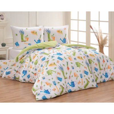 Matějovský Povlečení ZAHRÁDKA zeleno-bílé bavlna hladká digitál 140x200 70x90 – Hledejceny.cz