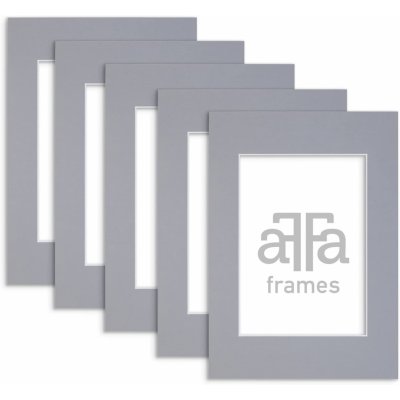 aFFa frames aFFa rámečky Passe Partout | Minimalistická podložka na fotografie, plakáty, diplomy | Karton, barevný, šedý, 40x50 cm | 5 kusů v sadě – Zboží Mobilmania