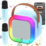 MINI SADA PRO KARAOKE 2 MIKROFONY BEZDRÁTOVÝ REPRODUKTOR RGB BLUETOOTH – Zboží Dáma